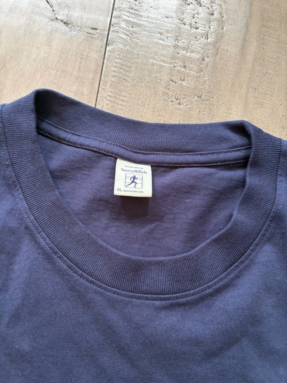 Sporty & Rich Navy Short-Sleeve Logo Tee - Picture 3 of 5